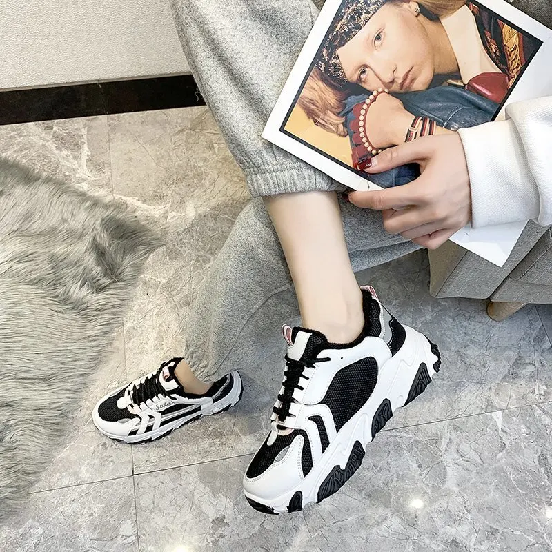 

2021 New arrivals fashion men's shoes thick-soled casual sports shoes men's vulcanized shoes color matching Hard-Wearing Shoes