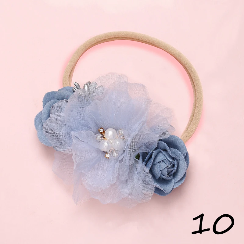 Artificial Flower Headband For Baby Girls Crown Kids Infant Hairband Nylon Traceless Newborn Photography Props Hair Accessories | Мать и