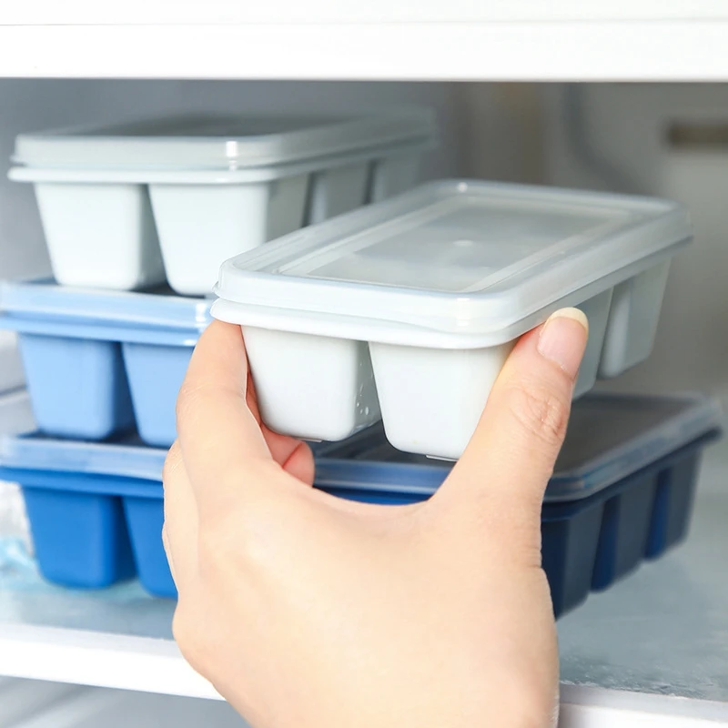 

3Color Big Grid Silicone Ice Cube Mold Ice Cube Maker Flexible Silicone Ice Cube Tray with Lid Kitchen Gadgets and Accessories