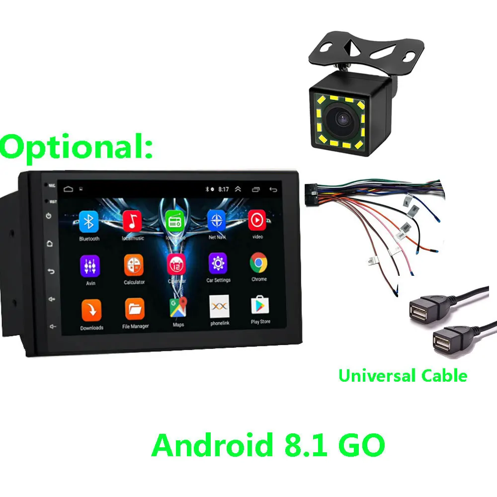 7inch with camera Автомобильные аксессуары Android 8,1 2 Din Автомобильный Радио Мультимедиа Видео плеер Универсальный Авто Стерео gps карта для Volkswagen Nissan hyundai - Цвет: 7inch with camera