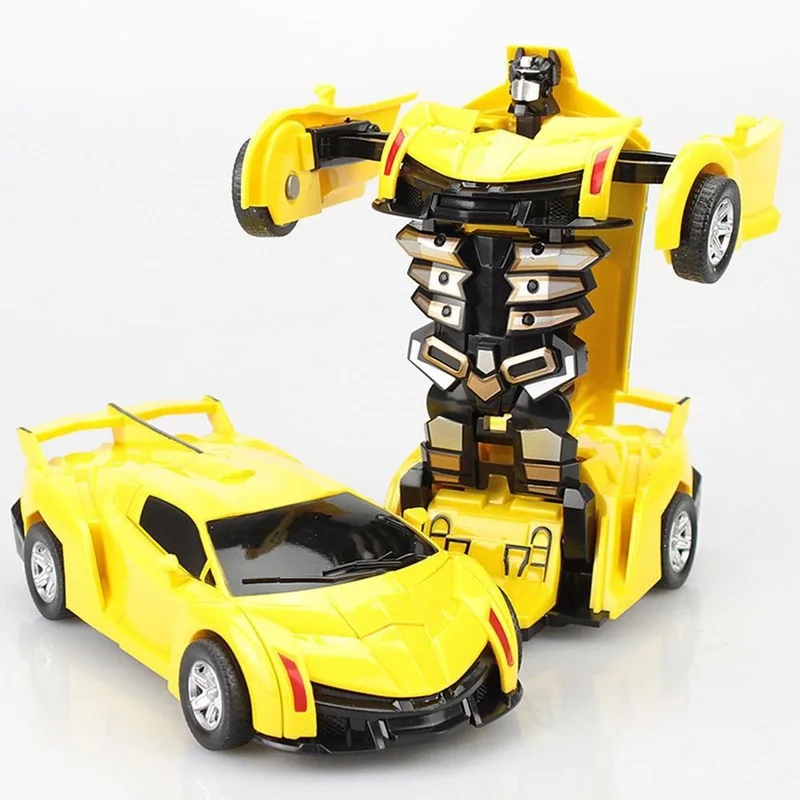 

Mini Transformation Car Robot Toys Cartoon Deformation Crash PK Car Inertial Transformation Robots Toys for Children