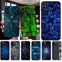 penghuwan magical circuit board diy luxury phone case for iphone 11 pro xs max 8 7 6 6s plus x 5s se xr case