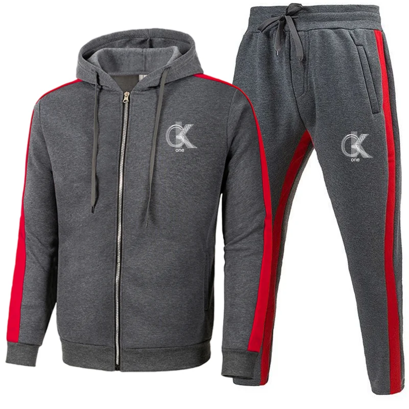 

New Sports Brand Letter Print Men'S Suit Zipper Hoodie Casual Sportswear Autumn And Winter Warm Plus Coat Men'S Clothing S-3XL