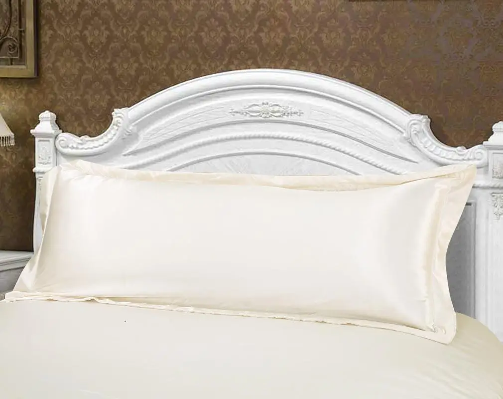 53 120/150 Cm Long Pillowcase White Solid Pillow Case Cover Silk Satin Fabric Home Textile 1pc 2 Size for Bedroom | Дом и сад