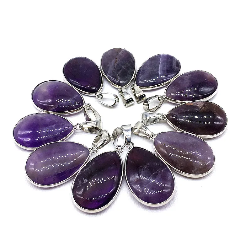 Колье с подвеской из натурального родонита и аметина 3 шт./компл./набор 18X25 мм