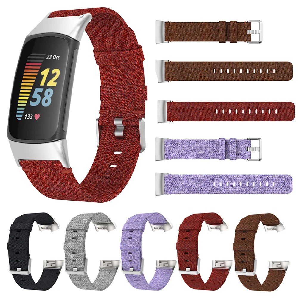 

Woven Canvas Strap For Fitbit Charge 5 Bracelet Belt Replacement Wrist Band for Fitbit Charge 5