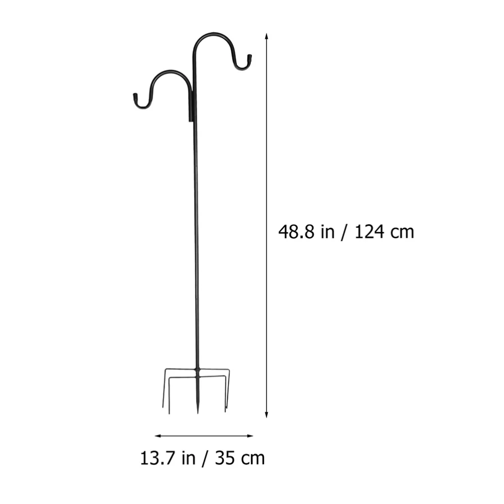 

2pcs Yard Shepherd Hook Ground Inserting Hook Iron Hanging Hook Garden Iron Hook