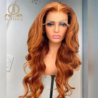 ginger orange lace wig hd transparent lace wig ginger body wave human hair wigs for black women pre plucked nabeauty