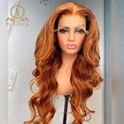 Имбирный оранжевый кружевной Парик HD прозрачный кружевной парик Имбирные волнистые человеческие волосы парики для черных женщин предварительно выщипанные Nabeauty