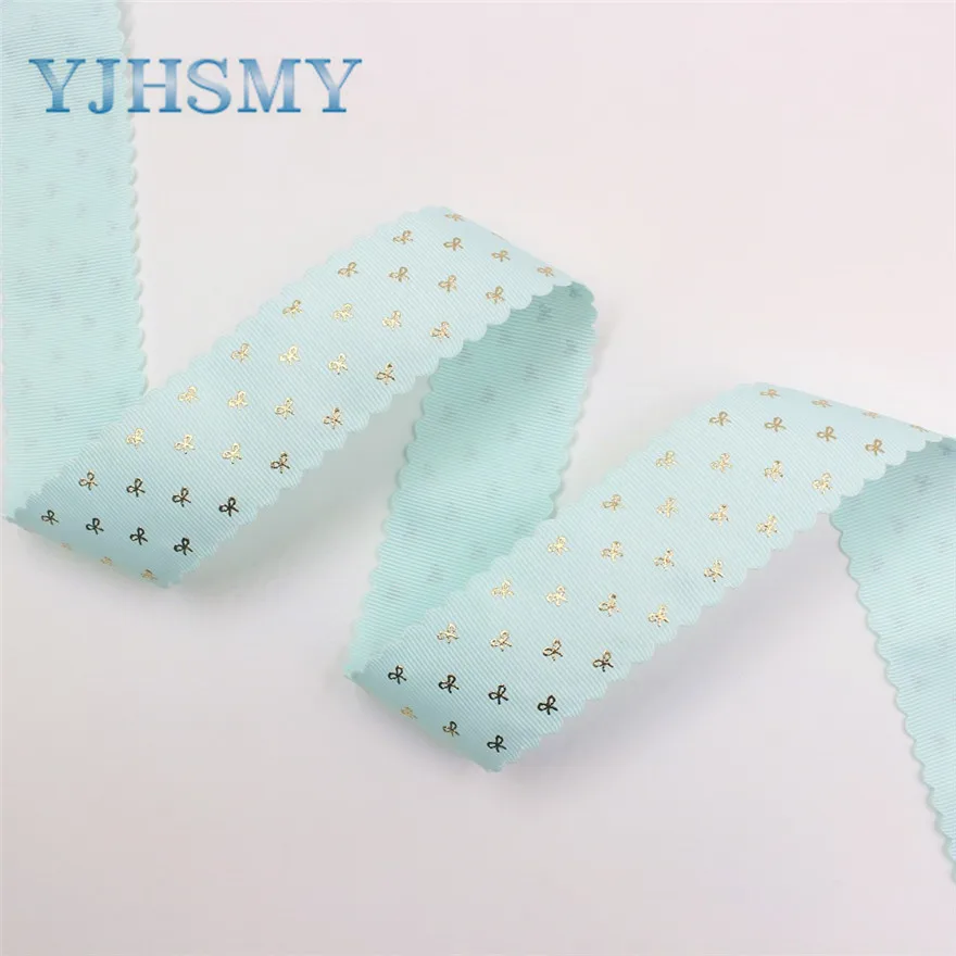 I-19729-1752 YJHSMY, I-19729-1747, 38 мм, 10 ярдов сплошной цвет горячей штамповки лук-узел корсажные ленты, лук крышка DIY аксессуары украшения - Цвет: I-19729-1752