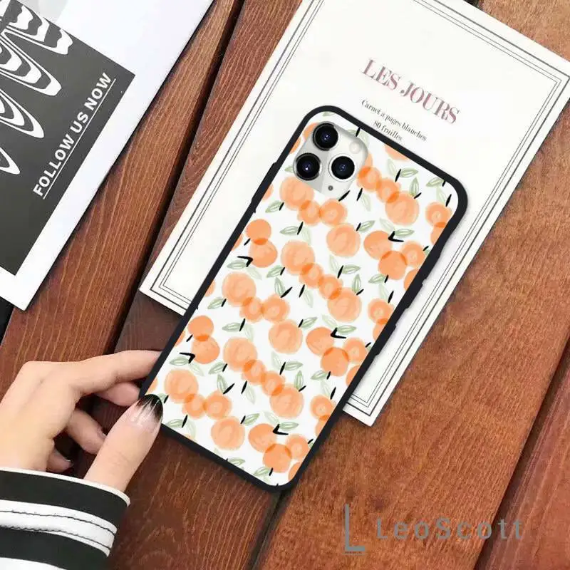 

Peach Art Design Phone Case for iPhone 11 12 pro XS MAX 8 7 6 6S Plus X 5S SE 2020 XR shell coque