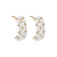 shell pearl stud earrings gift for women sterling silver 925 earring gold luxury trendy earings bijoux femme argent jewellery