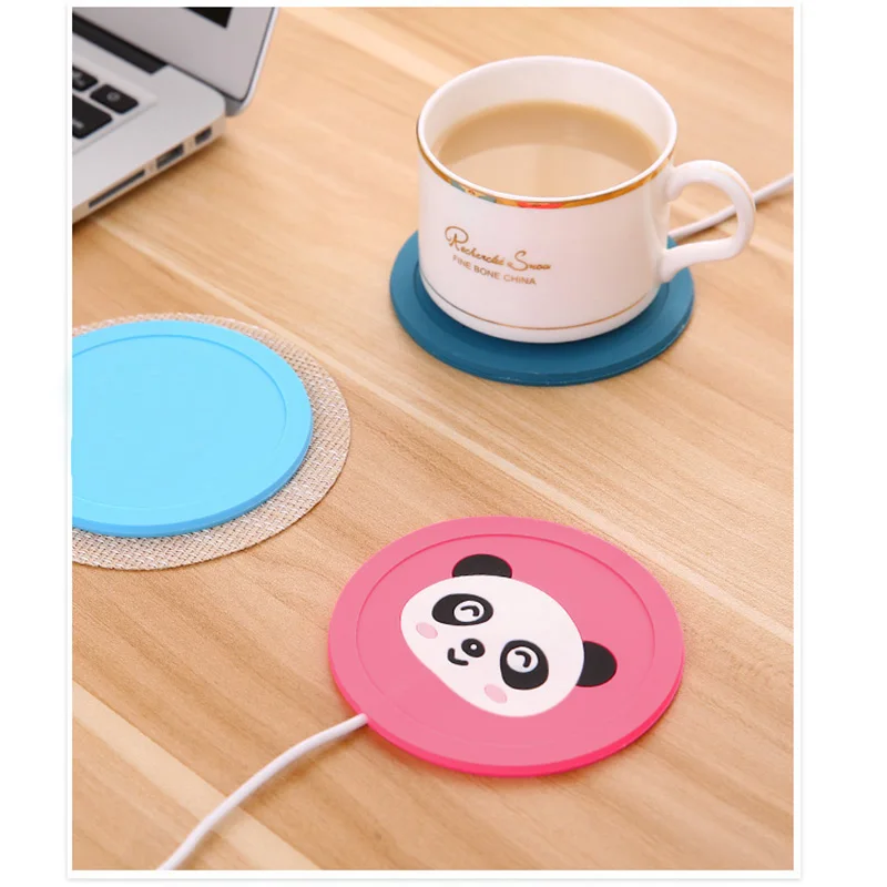 

Cute Cartoon Warmer Cup Pad Hot Drinks Beverage Cup Mat Silicone Heater for Milk Tea Coffee Mug HR