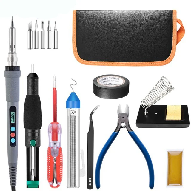 Handskit 110 В/220 В 90 Вт Цифровой ЖК Регулируемый Электрический паяльник с мультиметром