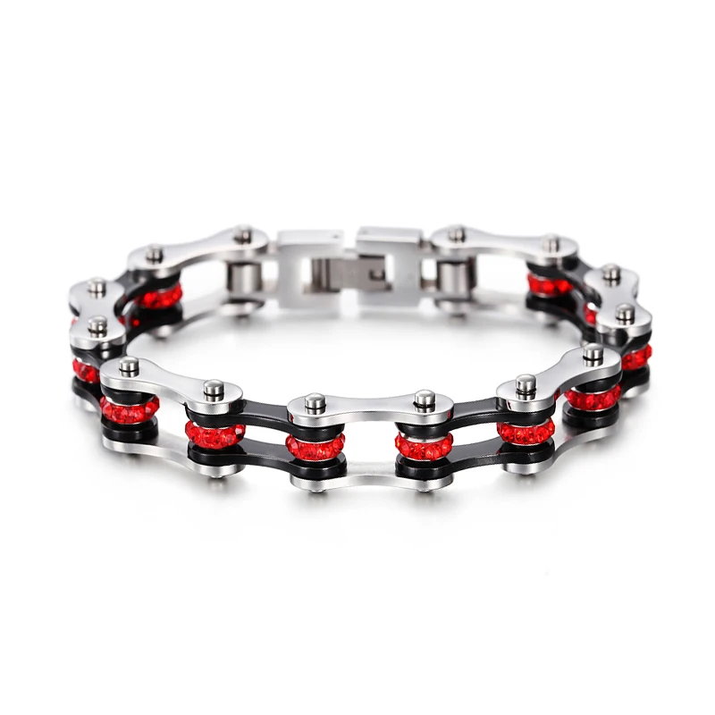 Женский красный браслет цепочка в стиле панк для мотоцикла женские браслеты из