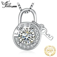 jewelrypalace lock key love 925 sterling silver pendant necklace for women cubic zirconia simulated diamond pendant no chain