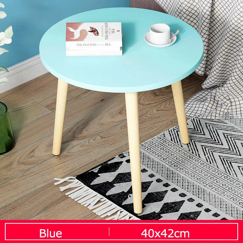 E5097-B-Blue Простой Маленький журнальный столик креативный Круглый Чайный Столик для гостиной современный милый столик для домашней мебели - Цвет: E5097-B-Blue
