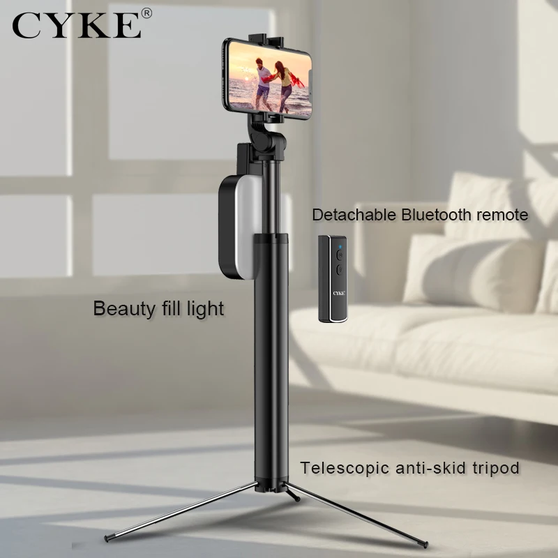 CYKE Phantom II 170 см стандартная Bluetooth селфи палка скрытый штатив маленький Fil llight лампа с бусинами вес Алюминий для ios Android