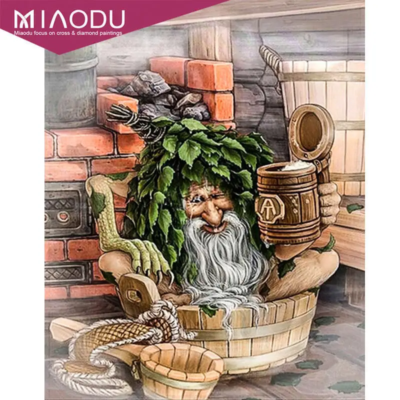 Miaodu алмаз Мультфильм Монстр старый человек Купание Daimond картины Диамант вышивка украшение дома вышивка крестом мозаика подарок