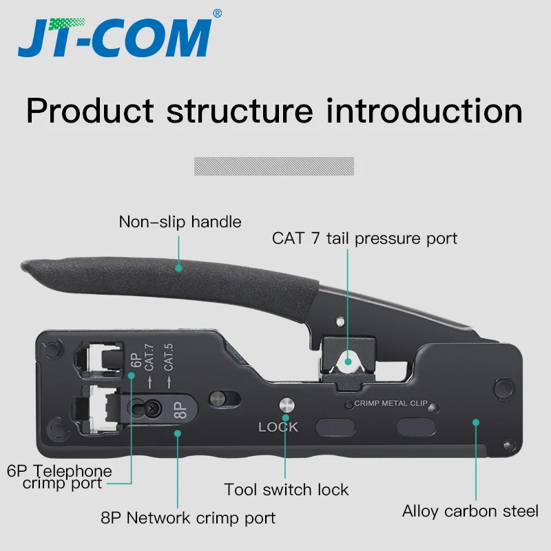 EZ RJ45 Tool Network Crimper for RJ45 Cat7 Cat6 Metal Clips Pliers Modular Plugs Cable Stripper 8P/6P multi network cable tool