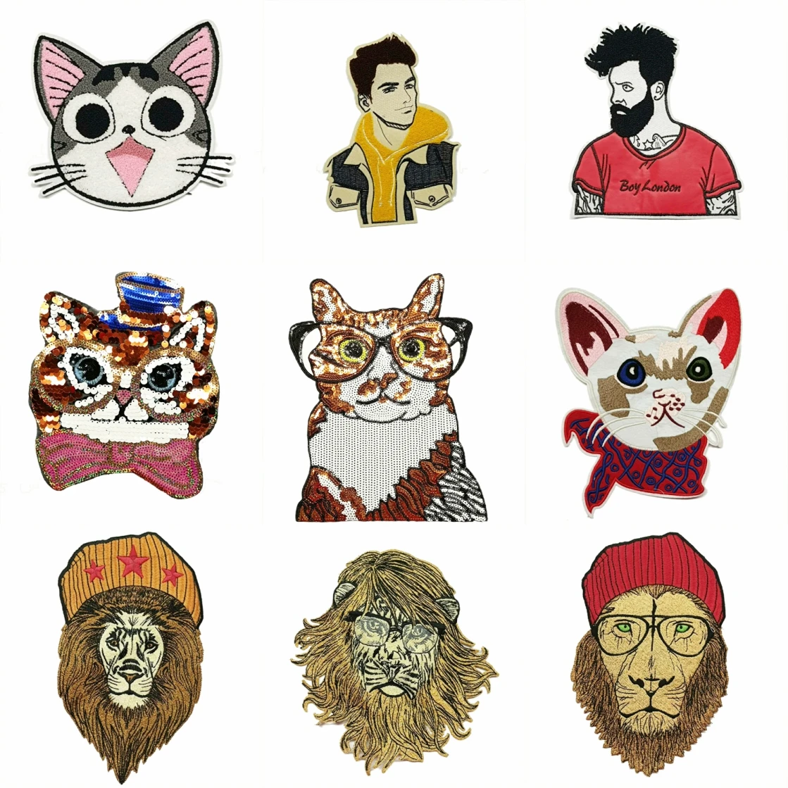 

large embroidery big icon animal cartoon patches for clothing EQ-55