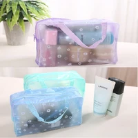 transparent pvc cosmetic bag bathroom toiletry waterproof organizer easy to travel makeup storage bag