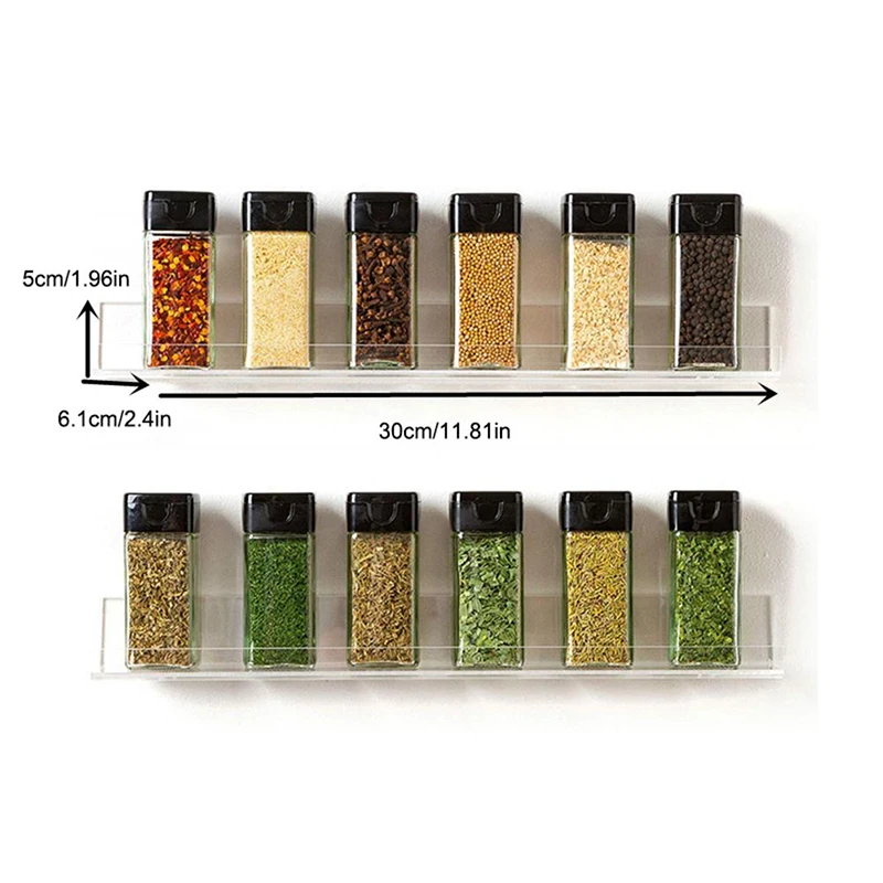 

1 шт. настенный специй прозрачный Кухня приправа для кувшина органайзера полка для хранения специй банку держатель стеллаж для выставки тов...