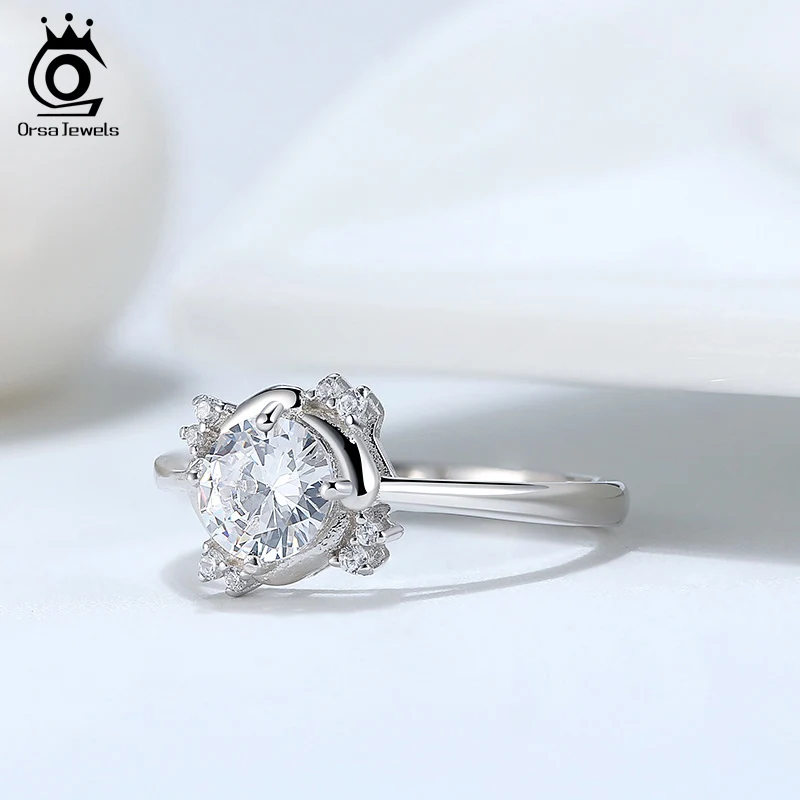 ORSA JEWELS Роскошные серьги с большой 10 мм круглый из твердого горного хрусталя