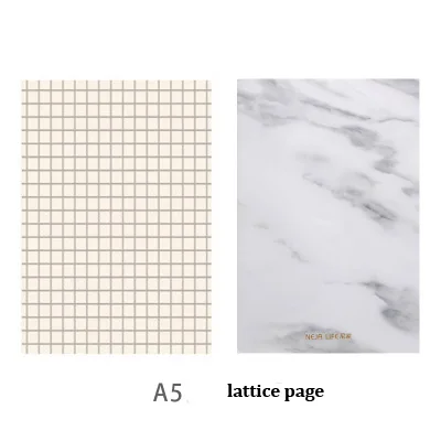 A5 lattice page Канцелярские товары в скандинавском стиле, мраморный дизайн, мягкая обложка, A5/B5, блокнот, бумажный блокнот, дневник, дневник, офис, школа, путешественники, рисование, подарок - Цвет: A5 lattice page