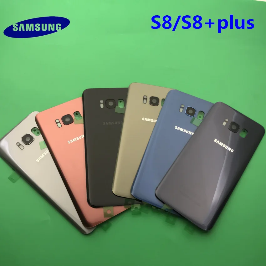 Задняя крышка батареи чехол samsung Galaxy S8 G950 G950F S8+ plus G955 G955F задняя дверь корпус стеклянная панель Запасная часть