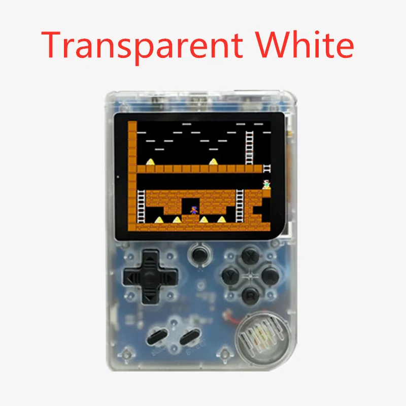 Transparent White Coolbaby Ретро портативная мини портативная игровая консоль 8-Bit 3,0 дюймов цветной ЖК-дисплей Детский Цветной игровой плеер встроенный 168 для мальчиков видеоигры - Цвет: Transparent White
