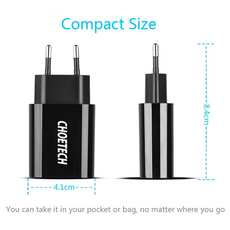 CHOETECH 12 Вт дорожное USB зарядное устройство для мобильного телефона настенное зарядное устройство адаптер для iPhone XS XR Зарядка для samsung S9 для Huawi Xiaomi Mi 8