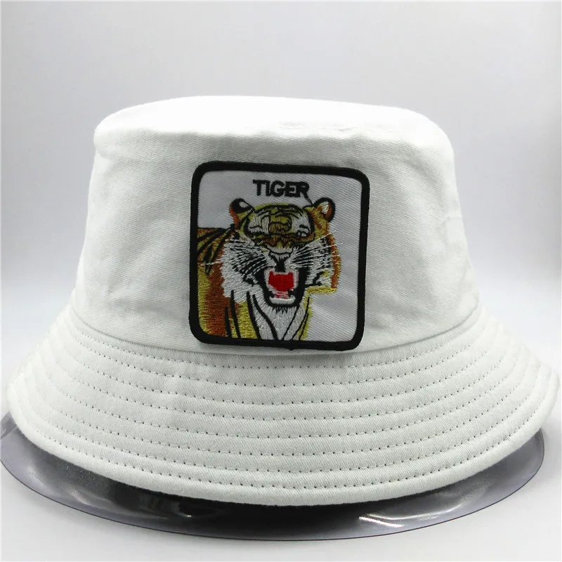 LDSLYJR хлопковая Панама с вышивкой в виде тигра рыбацкая шляпа уличная дорожная