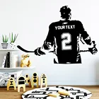 Виниловая наклейка на стену в американском стиле с именем, играющим в хоккейный декор, Настенная Наклейка для детской комнаты, Настенная Наклейка на обои