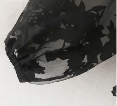 Женская милая блуза из органзы прозрачные рукава фонарики рукав рубашки женские