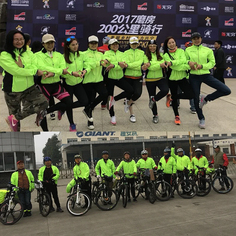Men Women Waterproof Cycling Jackets High Visibility Windbreaker Bicycle Jacket Windproof Clothing Reflective Bike Coat