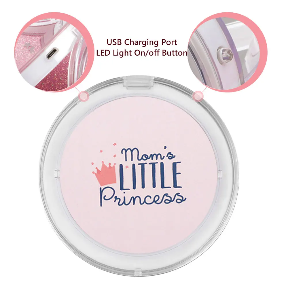 Зеркало для макияжа с светодиодный светильник круглой изящной раза зеркало