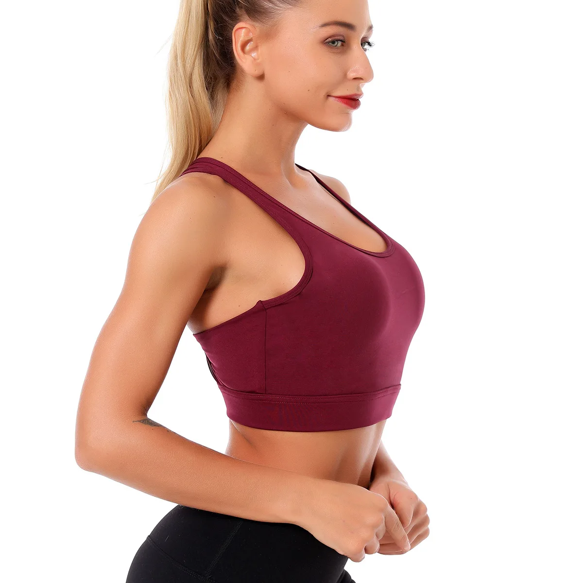 Новый продукт противоударный Йога бюстгальтер чашечки расположены рядом для