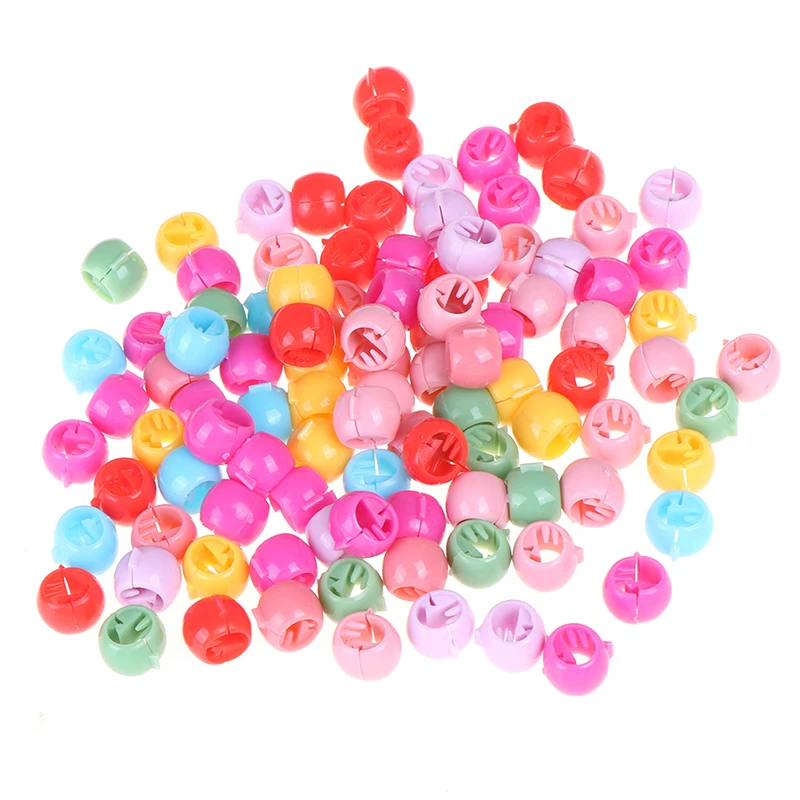 

100PCS Mini Candy Colors Hair Claw Clips For Women Girls Cute Plastic Hairpins Hair Braids Maker Beads Headwear Hair Accessories