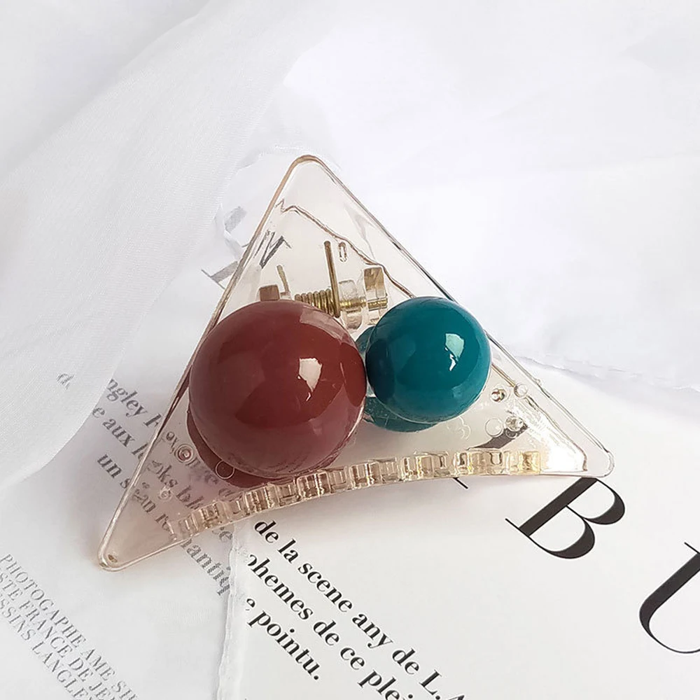 Когти для волос Красочные акриловые большие шпильки треугольник захват клип