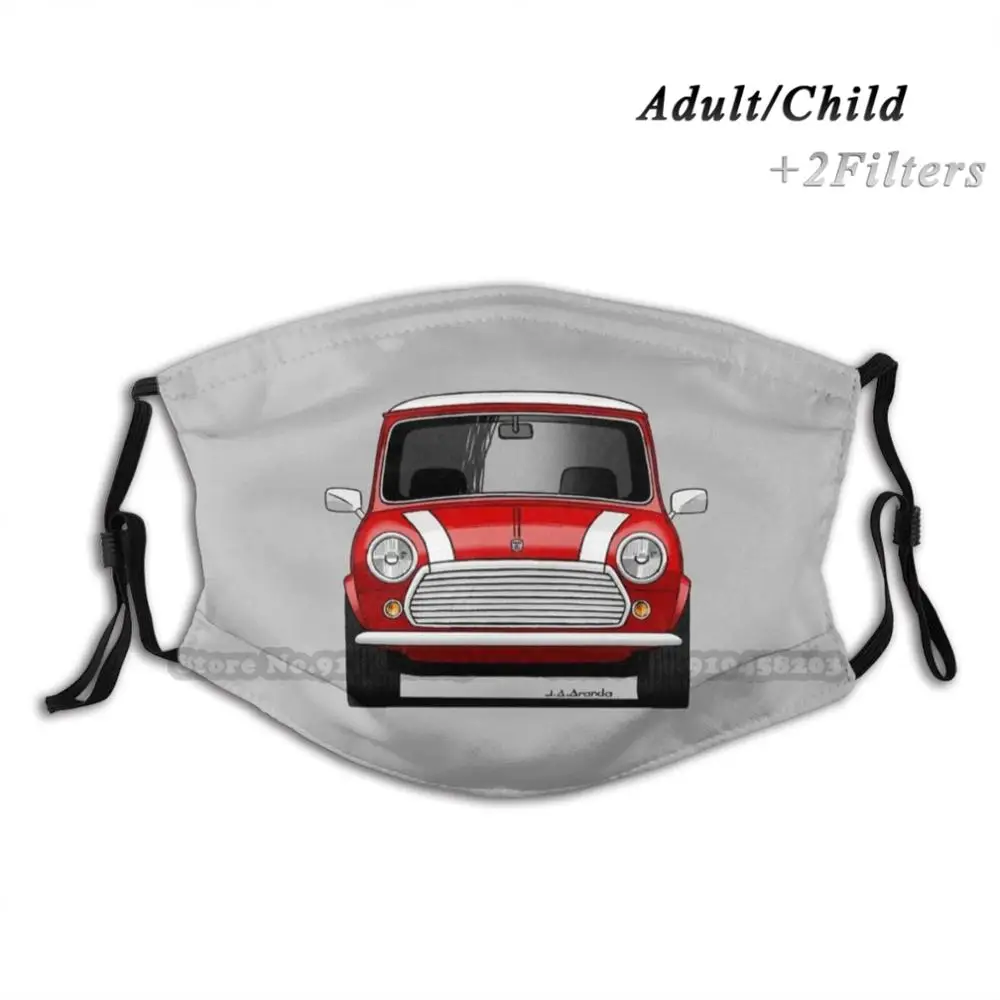 Мои рисунки классической красной английской утилитарной печати повторно используемой DIY-ротовой маски с фильтром PM2.5 для детей Mini Cooper Goseatonio.
