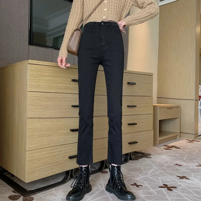 Новинка Весна 2021 эластичные облегающие универсальные прямые брюки в стиле ретро