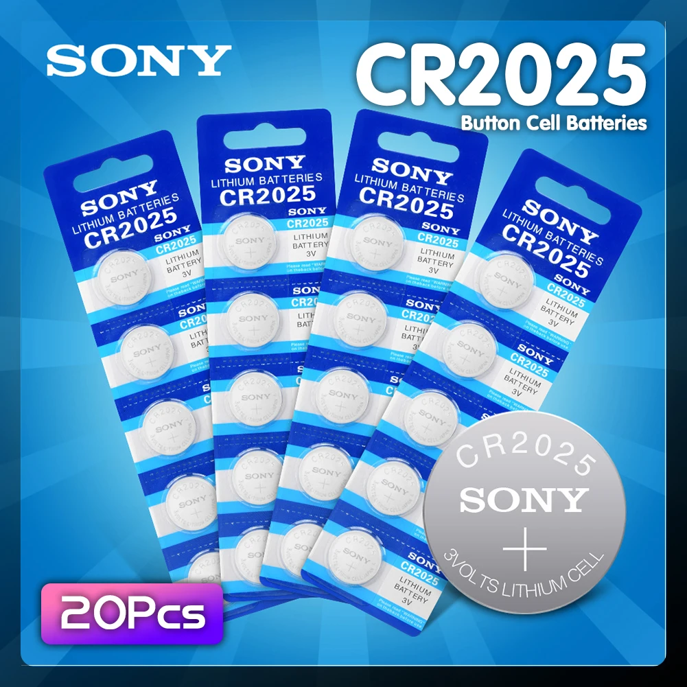 

20PCS SONY cr2025 Button Cell Batteries cr 2025 ECR2025 DL2025 LM2025 3V Lithium Coin Battery For Watch Calculator
