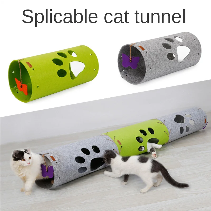 

New Pet Toy Cat Tunnel Bell Toy Can Be Spliced Foldable Cat Play Channel Puzzle And Relieve Boredom Cat Toy Pet Supplies