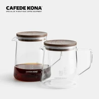 cafede kona heat resistant glass server walnut cover 360ml600ml hand brew can be used with 101102 drippers wave dripper