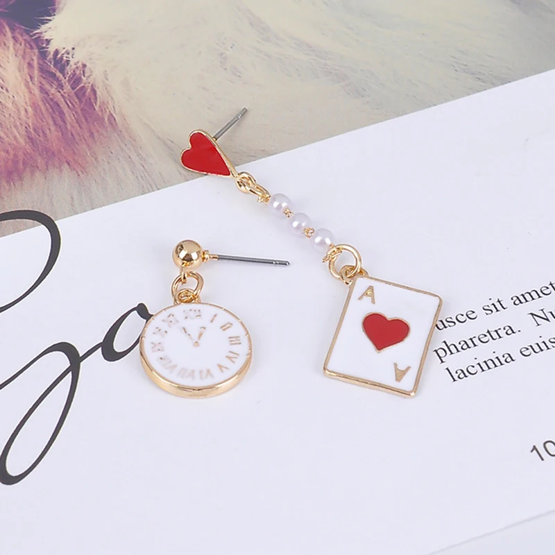 Женские асимметричные серьги-капли CARTER LISA уникальные игральные часы для карт