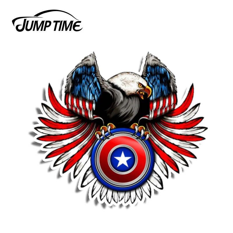Прыгать время 13 см x 11 4 American Eagle парящий флaг сшa yзкиe Отечественной Стикеры