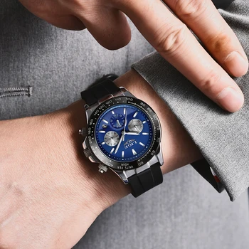 2022 LIGE Top Brand Luxury Sports Men Quartz Wristwatch Mens Watches Silicone Strap Waterproof Watch For Men Relogio Masculino Other Image