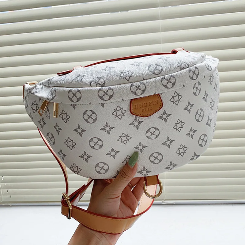 

Модные Универсальные дамские поясные сумки, новинка зимы 2021, маленькая нагрудная сумка с цветами, трендовая сумка на плечо, роскошные дизай...