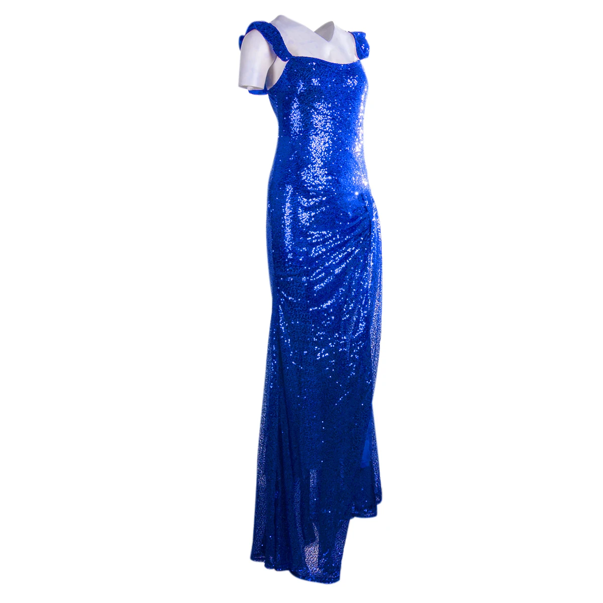 Women's Formal Long Dresses Off-Shoulder Sleeveless High Waist Sparkling Dress Wedding Evening Party Ball Prom Gown